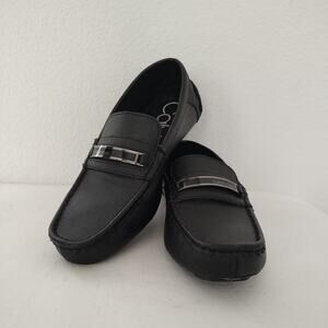 Calvin Klein Merve Men's Driving Loafer Size 7.5 Black Moc Toe Slip Ons 34F9189